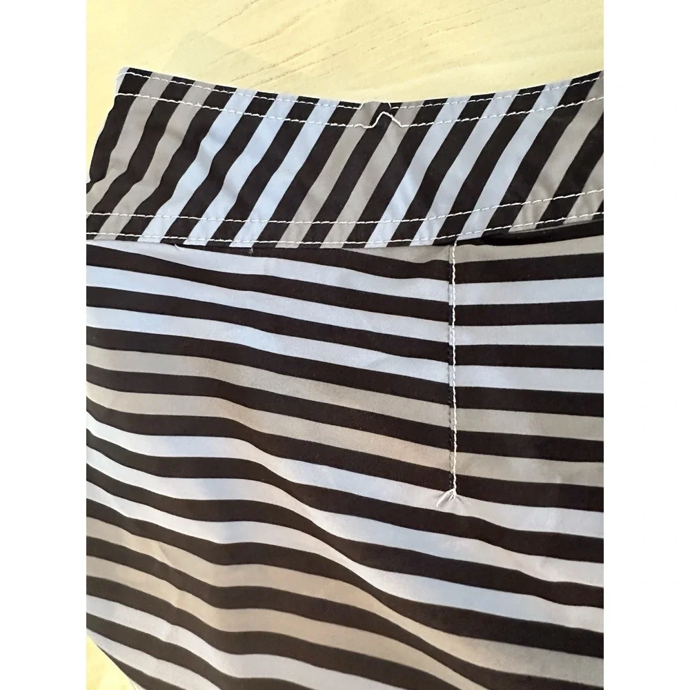 Travis Mathew Men's Blue Striped Board Shorts Swim Shorts Drawstring Pocket Med